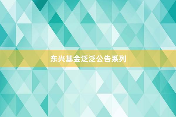 东兴基金泛泛公告系列