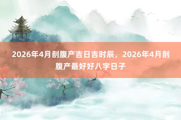 2026年4月剖腹产吉日吉时辰，2026年4月剖腹产最好好八字日子