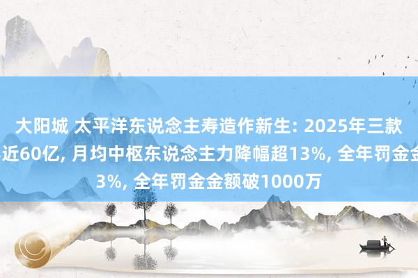 大阳城 太平洋东说念主寿造作新生: 2025年三款居品退保边界近60亿， 月均中枢东说念主力降幅超13%， 全年罚金金额破1000万