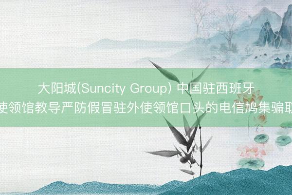大阳城(Suncity Group) 中国驻西班牙使领馆教导严防假冒驻外使领馆口头的电信鸠集骗取